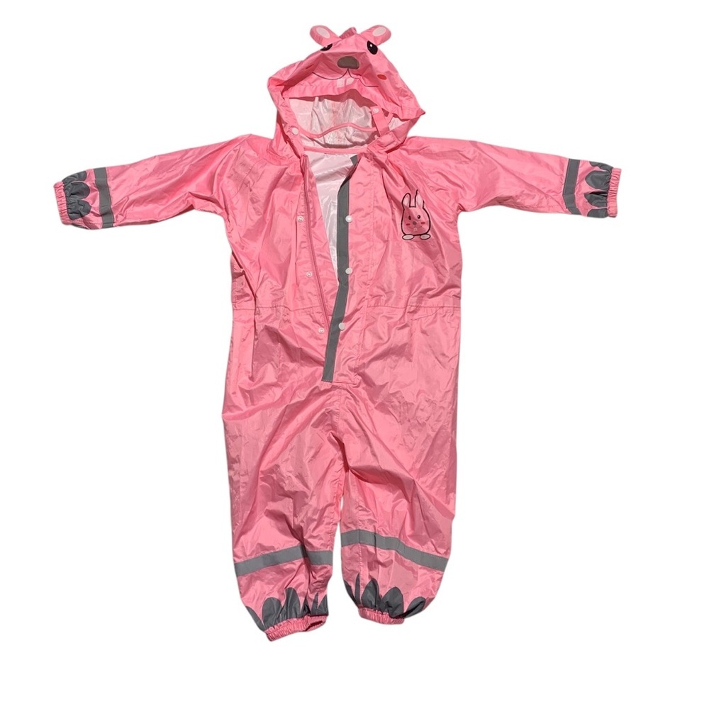 Pink Bunny Hooded Rain Suit mud suit